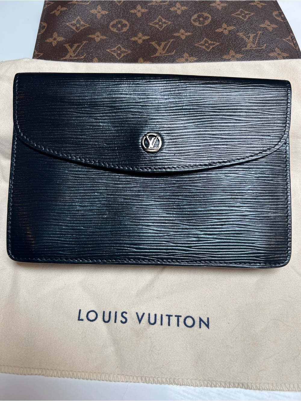 Louis Vuitton Black Epi Leather Slim Wallet